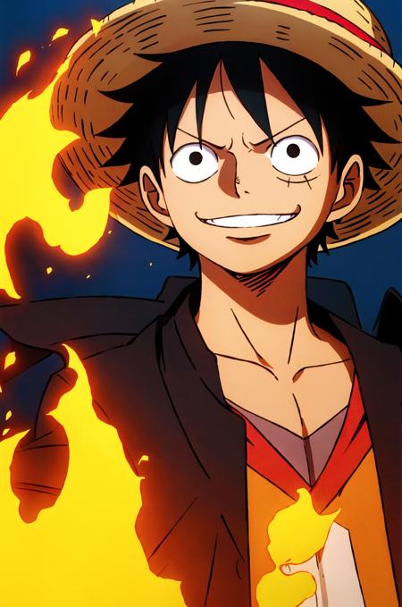 00434-637315696-1boy, wanostyle, monkey d luffy, smiling, straw hat, looking at viewer, solo, upper body, ((masterpiece)), (best quality), (extr.png
